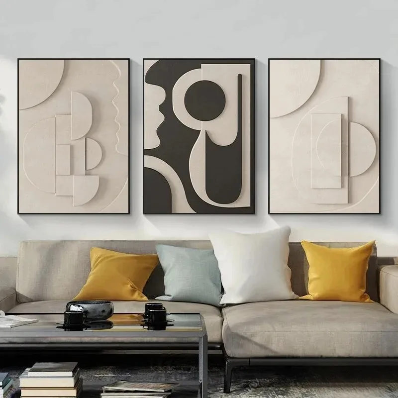 2026 Wabi-sabi Style Simple Light Luxury  Art Wall Poster Living Room Entrance Porch Home Decoration Canvas Painting
