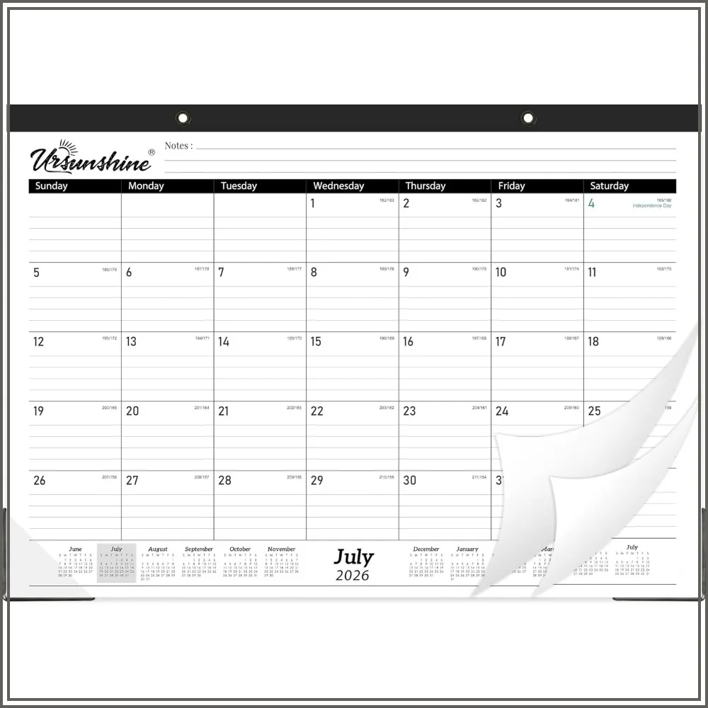 2026-2027 Desk Calendar, 18 Months Jul 2026-Dec 2027, 17