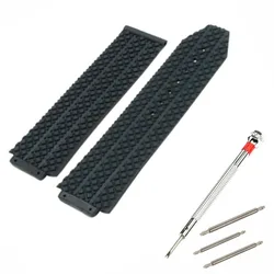 For hublot Big Bang Series Soft Watch Strap For HUBLOT Wrist Bracelet With professional Tool 24mm*17mm Silicone Black Watchband
