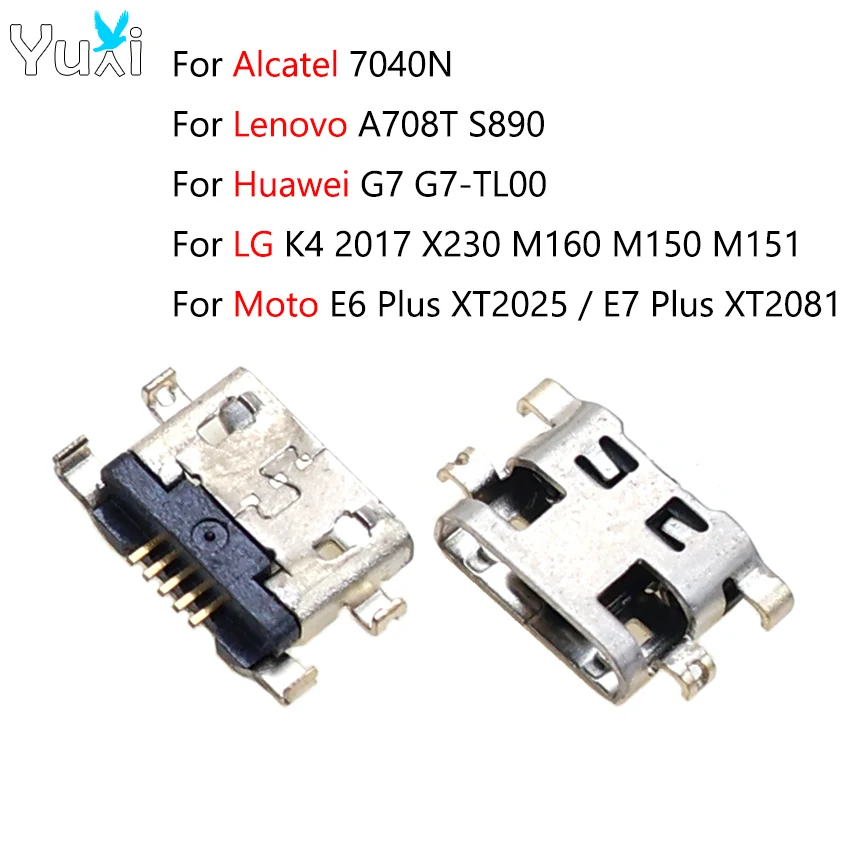 YuXi 1 Piece For LG K4 2017 X230 M160 M150 M151 Huawei G7 Lenovo A708T S890 Alcatel 7040N Micro USB Jack Charging Port Connector