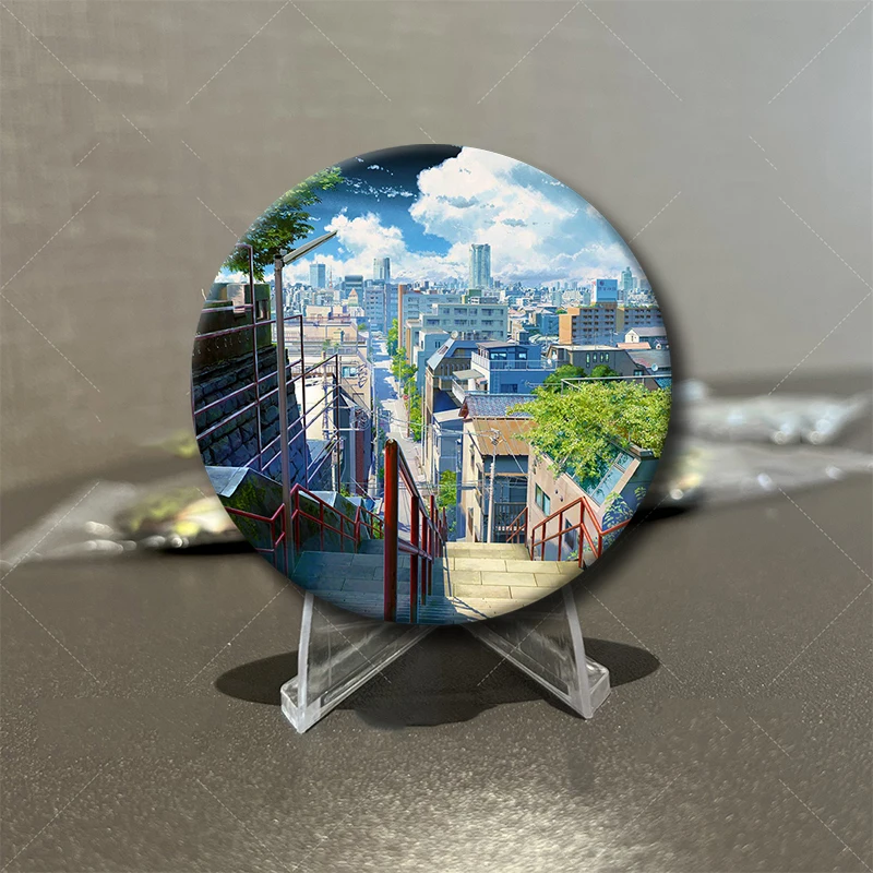 58mm Anime Kimi No Na Wa Tinplate Soft Button Pins Cartoon Icon Brooch Clothes Decoration Creative