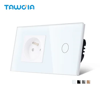 French polish standard electrical outlet with switch eu home wall switches plug socket outlet 16A sockets with security door