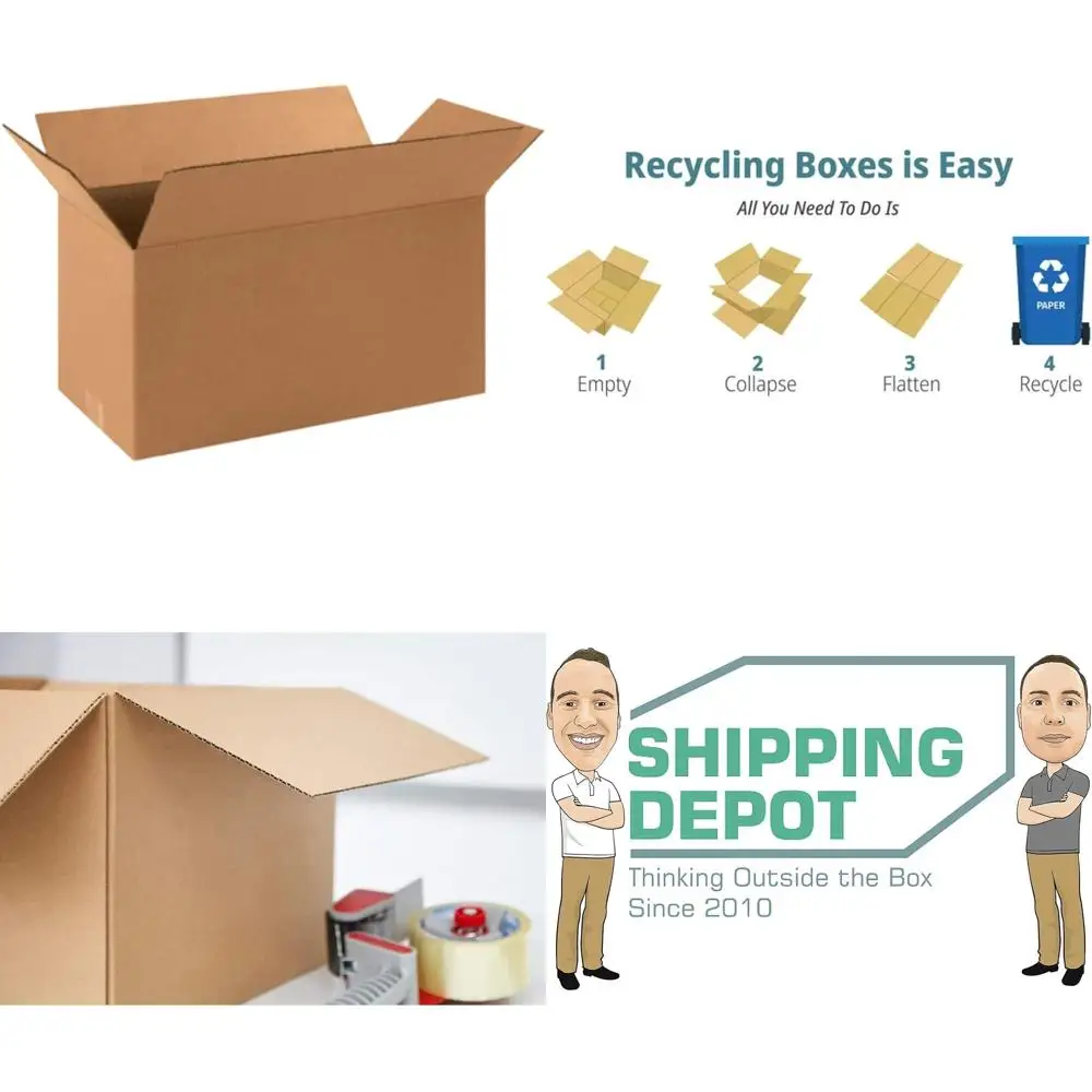 

Набор из 50 гофрокартонных коробок 16x8x8 дюймов для доставки, упаковки и переезда