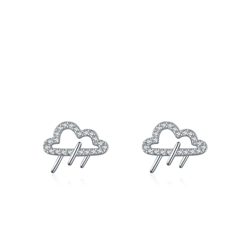 RYJU Korean Trend Earrings Creative Cloud Stud Earring 925 Sterling Silver Funny Earrings Girl Wedding Party Sweet Jewelry Gifts