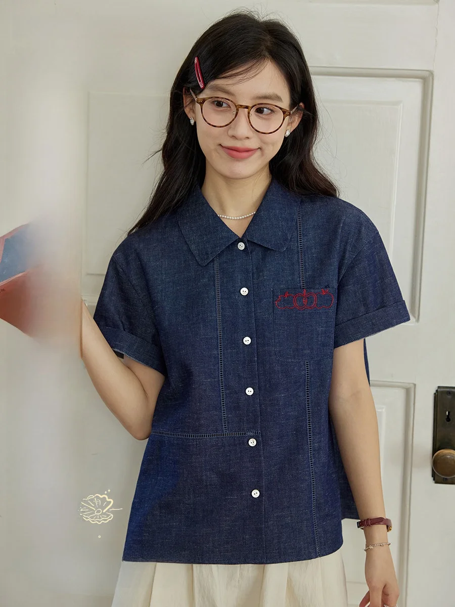 

Ретро-джинсы с асимметричным кроем, свободного кроя, с вышивкой и перфорацией, из смесового хлопка, для повседневной носки