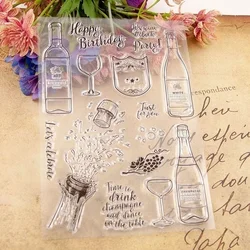 Wine Bottle Transparent Clear Stamp Silicone Seal Roller Stamp DIY Scrapbook Album