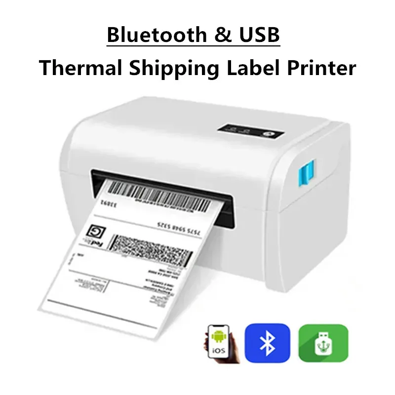 4 Inch Shipping Label Express Waybill Sticker 100x150mm Wireless Bluetooth Thermal Barcode Printer For Shipping&Sales  Platform