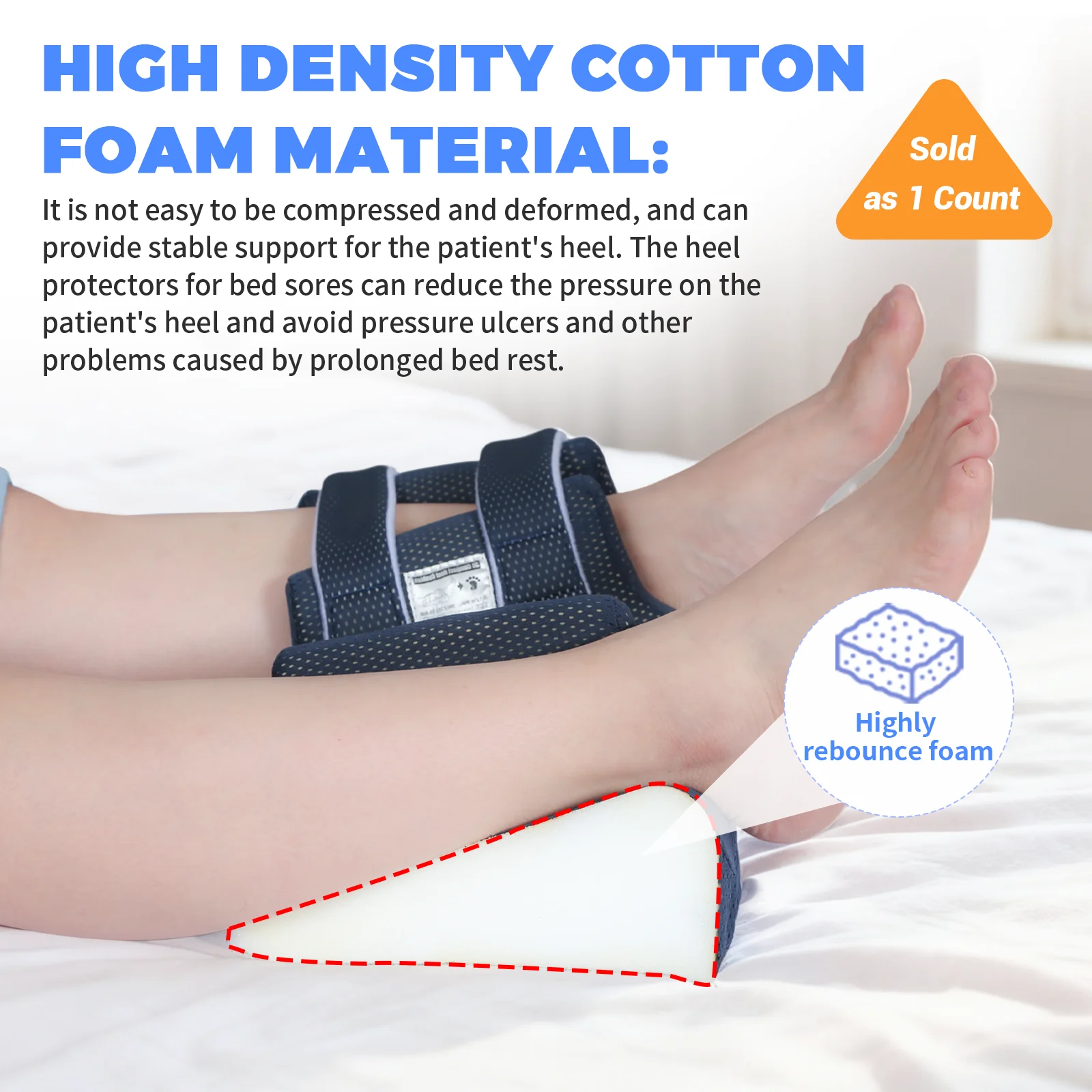 

﻿ Ehucon Heel Protector Foot Wedge Pillow to Relief Pressure from Sores and Ulcers Bedridden Heel Pain Foot Wedge Protector
