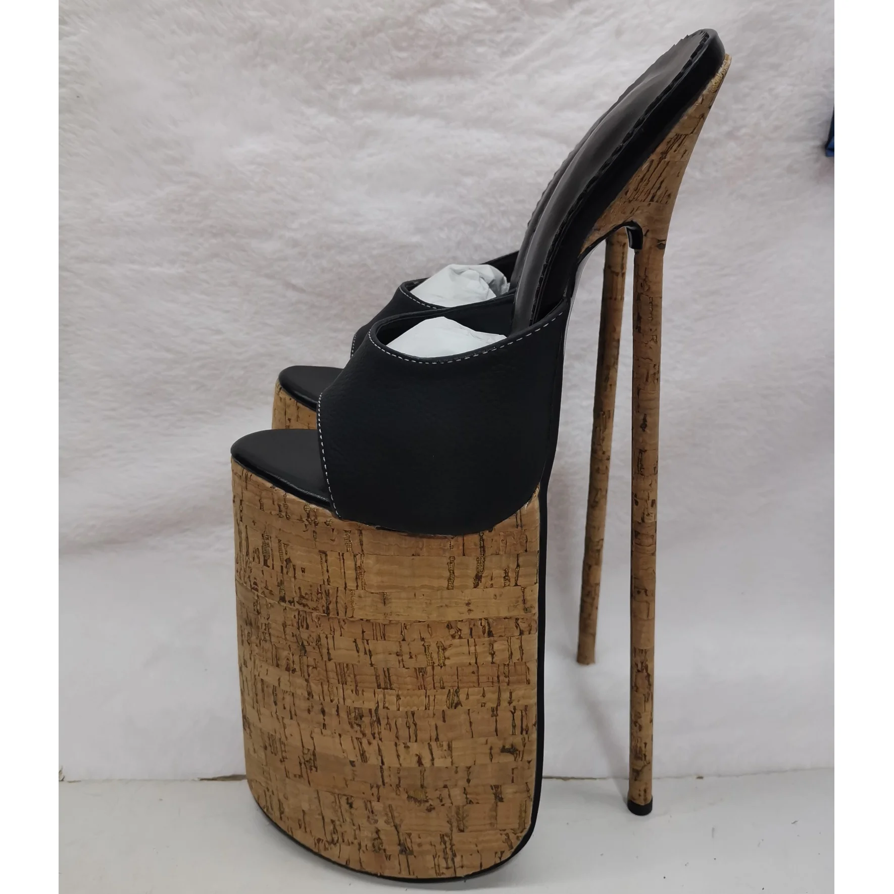 

Wood Pattern Slip On Hollow Platform Sandals Thin High Heel Fashion Cool Summer Casual Big Size Woman Shoes Zapatillas Mujer