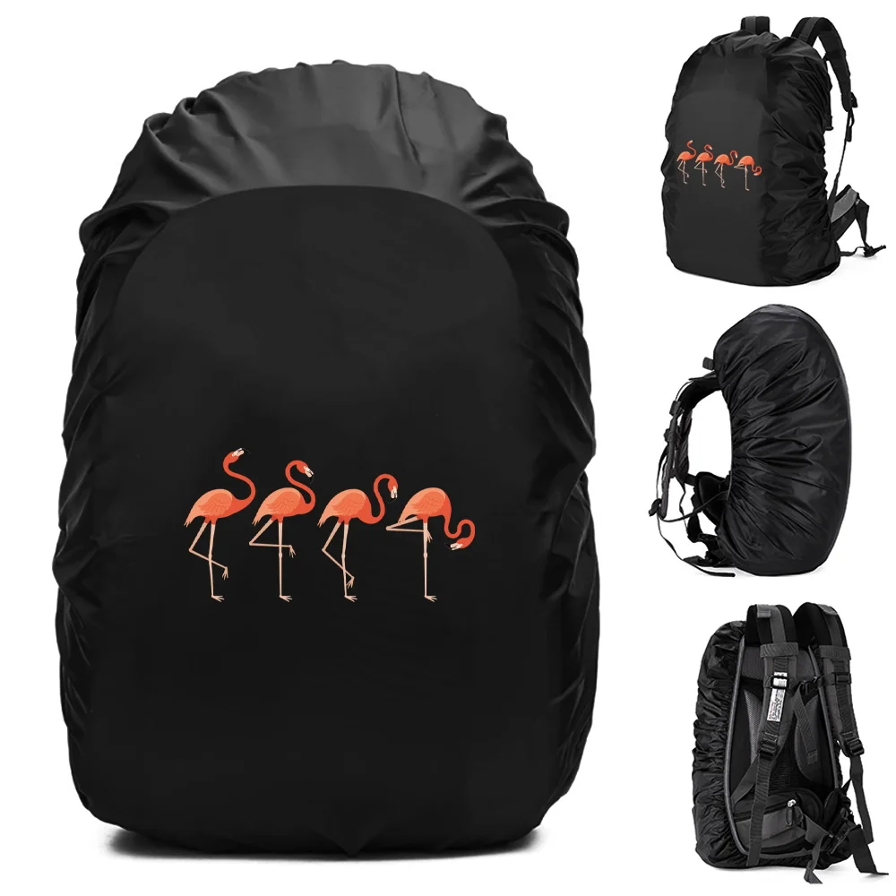 20-70L Back Pack Rain Cover Backpack Dustproof Protection Cover Rainproof Cover Schoolbag Waterproof Hood Flamingo Pattern