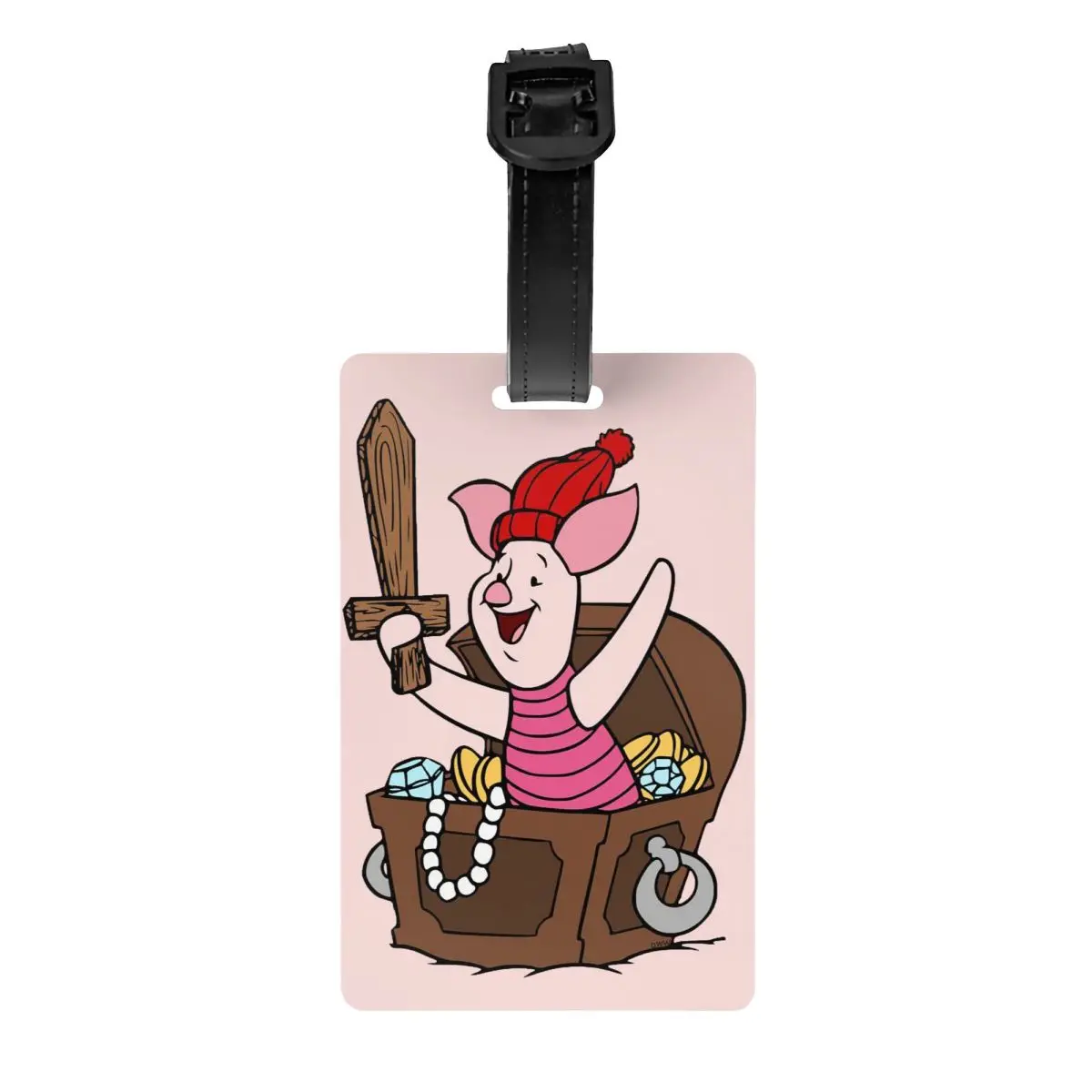 

Custom Piglet Cartoon Luggage Tags for Suitcases Funny Baggage Tags Privacy Cover Name ID Card