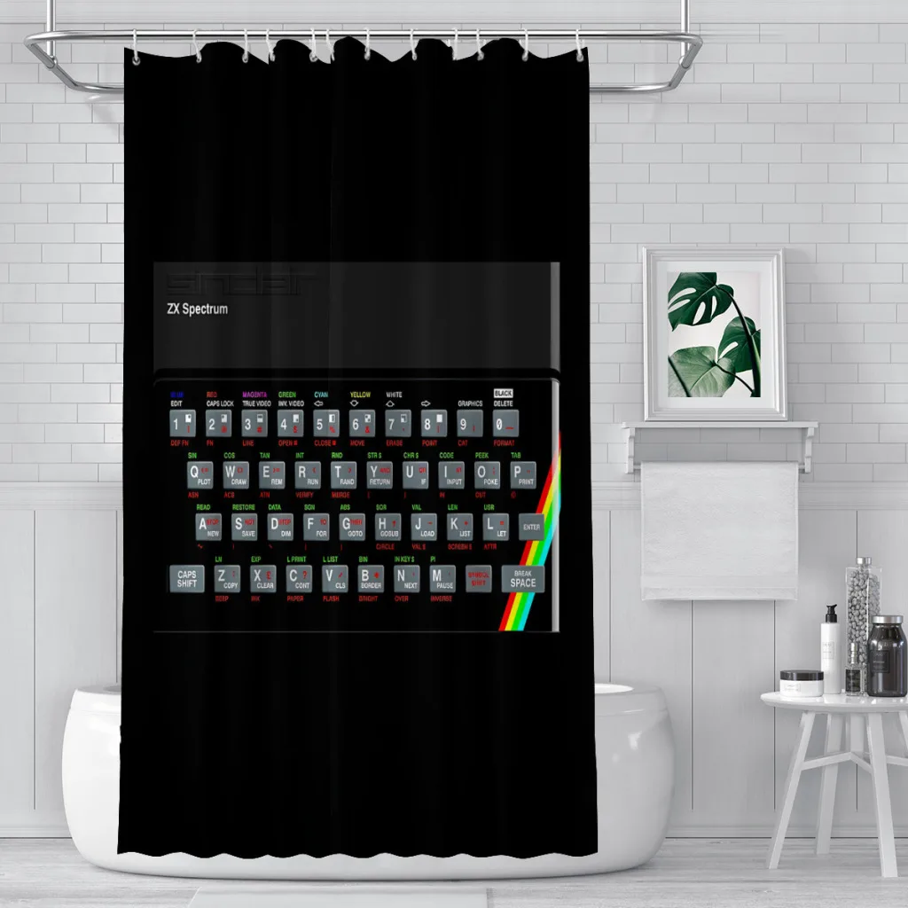 Keyboard Bathroom Shower Curtains ZX Spectrum Waterproof Partition Curtain Designed Home Decor Accessories