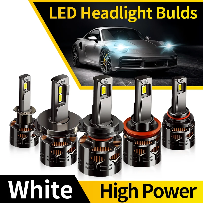 

2 шт. H1 H4 светодиодные фары HB2 9003 H7 светодиодные лампы для автомобиля H8 H11 H9 H16 (JP) 9005 HB3 9006 HB4 высокой мощности авто фары передние фары