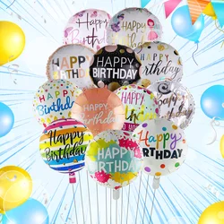 10pcs 18 Inch Round Happy Birthday Balloons Set Birthday Party Decorations Birthday Theme Helium Balloon Random style