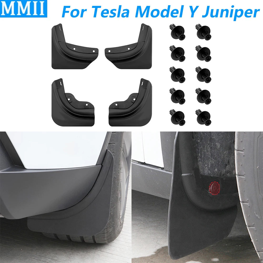 

Для Tesla Model Y Juniper 2025 2026, пластиковые брызговики, противоснежные, противопесочные, передние и задние брызговики, автоаксессуары