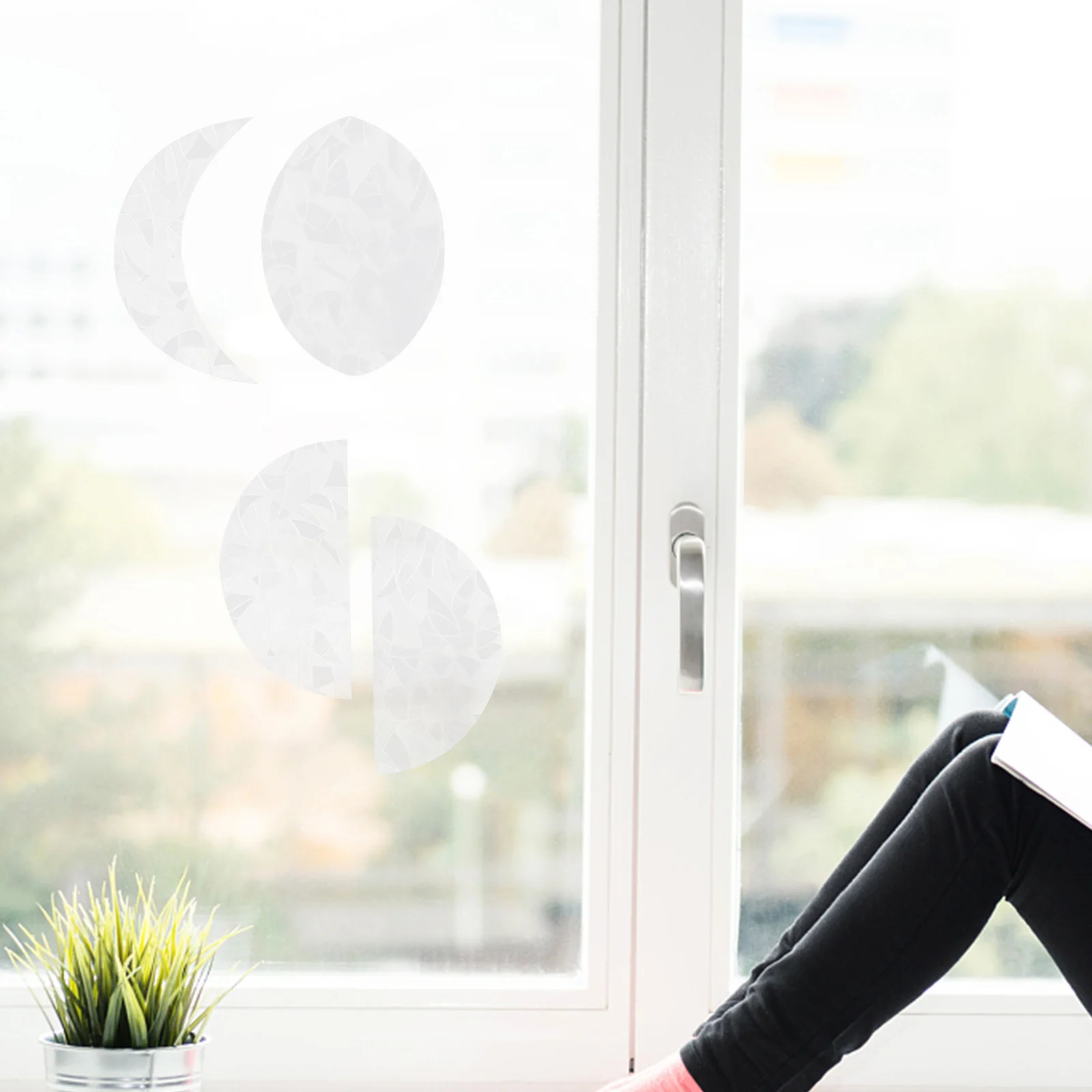 

1 set 1 Set Moon Phase Rainbow Static Cling Sticker Removable Window Decal For Living Room Bedroom Anti-Collision Glass Film Sun