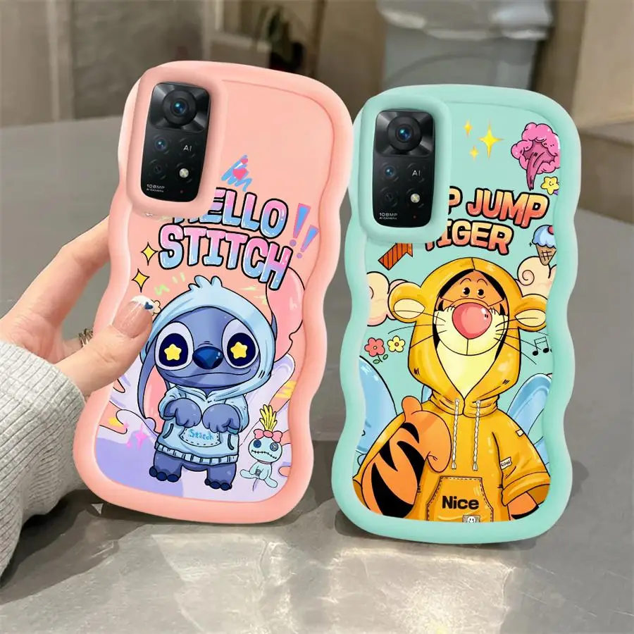 Soft Phone Cover Case for Xiaomi Redmi Note 12 11 Pro 10 Lite 10s 14 13 Plus 11 9s Disney Stitch Pooh