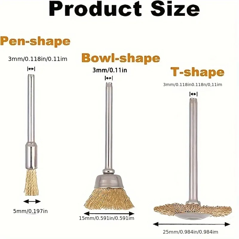 18pcs Set of Polishing Wire Brushes, Featuring a Bowl-Shaped Wire Brush Head, Designed for Electric Grinding, Rust Removal
