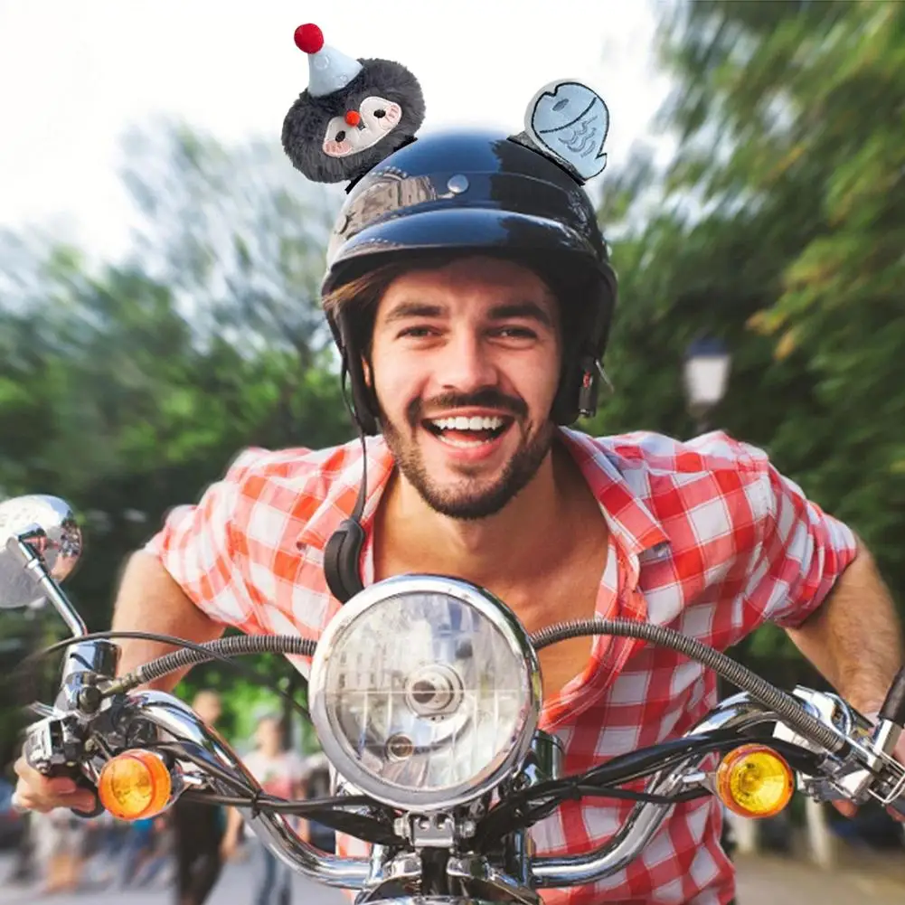 لطيف أفخم دراجة نارية خوذة الزينة الكرتون الأسماك الأذن على شكل خوذة الملحقات لراكبي الدراجات النارية خوذة حلية