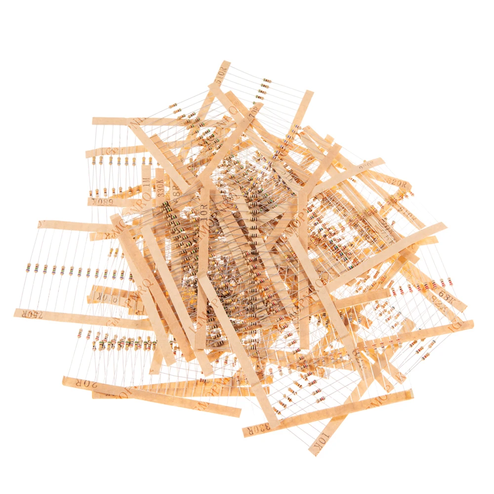 860 قطعة/الوحدة طقم المقاوم من فيلم الكربون 1/4 واط 5% المقاومات مجموعة متنوعة 43 قيم * 20 قطعة المقاومة 1R-1 متر أوم 0.25 واط المقاوم حزمة