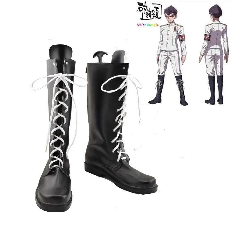 

Danganronpa Trigger Happy Havoc Kiyotaka Ishimaru Cosplay Costume Shoes Handmade Faux Leather Boots