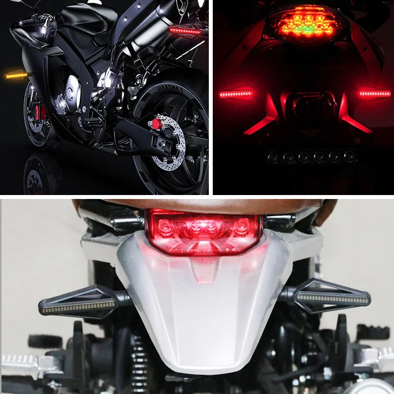 Motorcycle Turn Signals Lights Built Relay Flasher Motorcycle 24LED Flowing Water Blinker 12V 10mm Moto Indicator Turn Signal