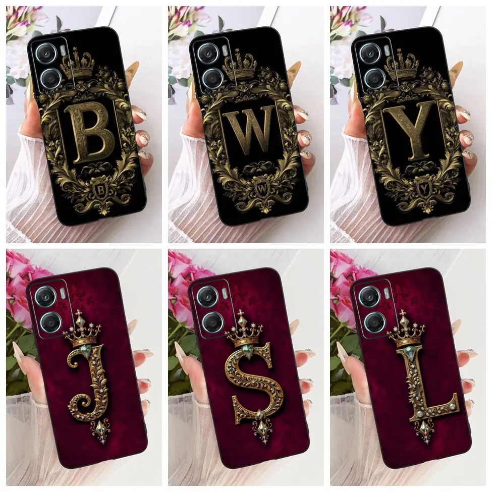 Funda de silicona para Motorola Moto G06, diseño de lujo con letras de la A a la Z, patrón plano 2D, carcasa suave para Moto G06 XT2535-1 XT2535-2