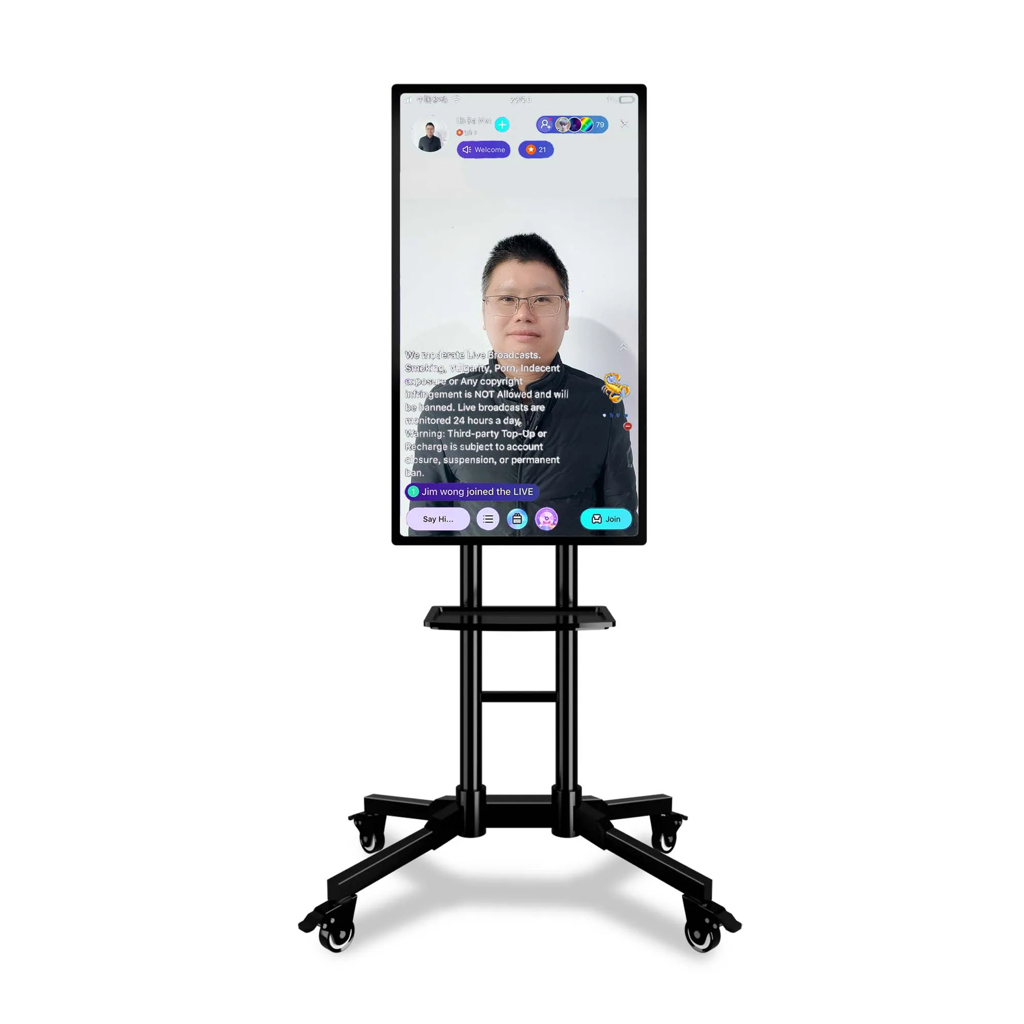 

32 43 49 55 Inch Support Internet Mobile Live Broadcasting Video Live Interactive Screen Live Streaming Broadcast Equipment