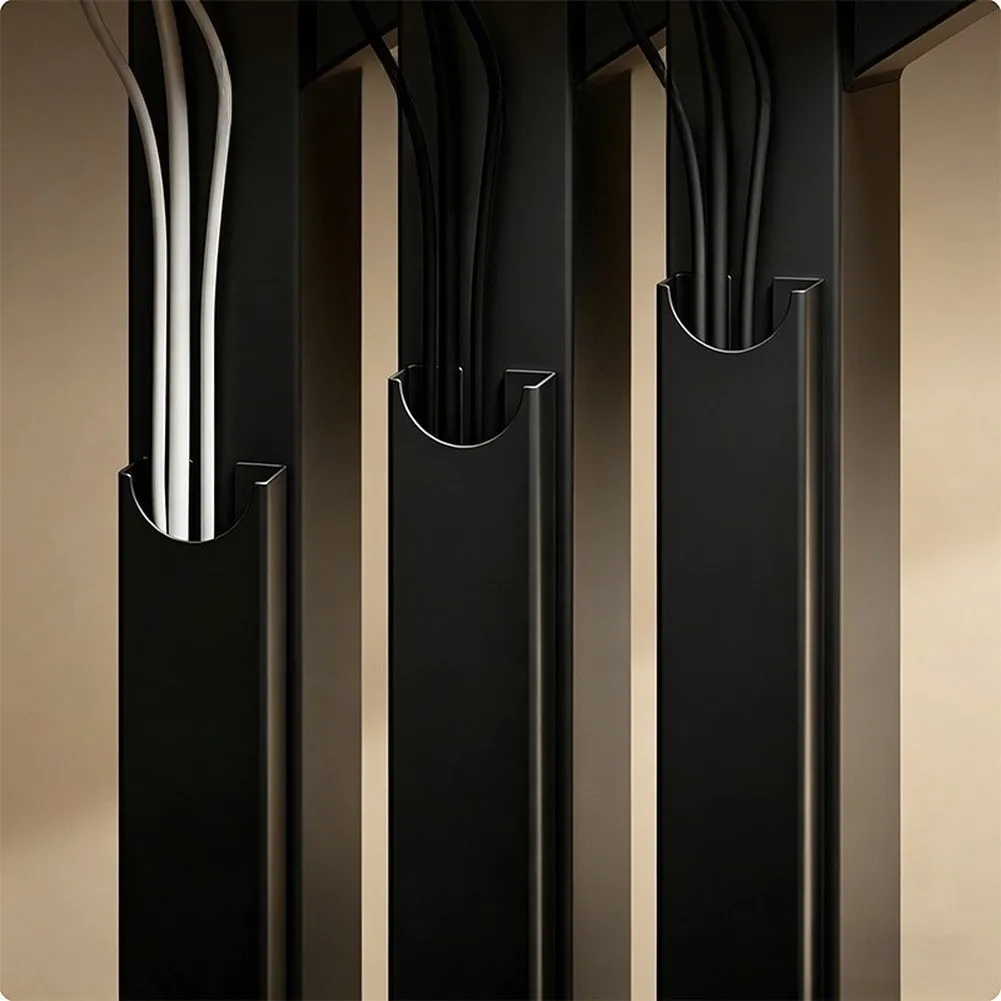 Under-Desk Aluminum Cable Organizer with Strong Magnets for Power Adapters Power Strips and Multiple Cables No Screws Needed