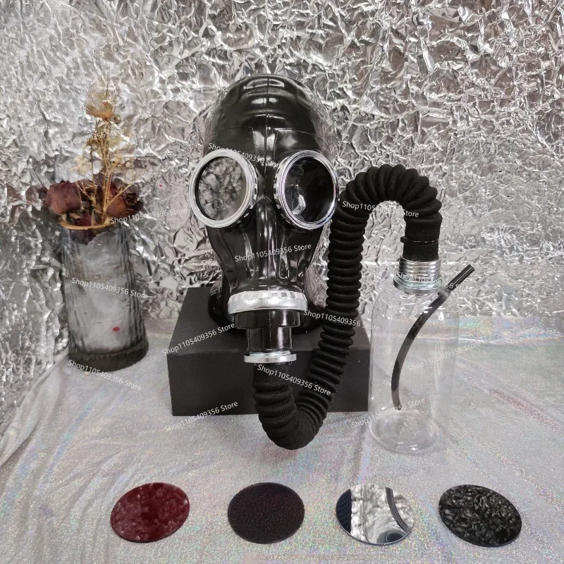 For Latex Gas Mask Cosplay Gel Coat Accessories Breath Control Asphyxiation Set Sm