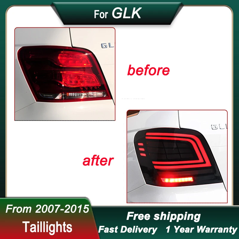 Car LED Tail Lights Mercedes-Benz GLK GLK200 260 350 2007-2015 FULL LED Tail Lamp  Dynamic Turn Signal Light Tail Lamp Assembly