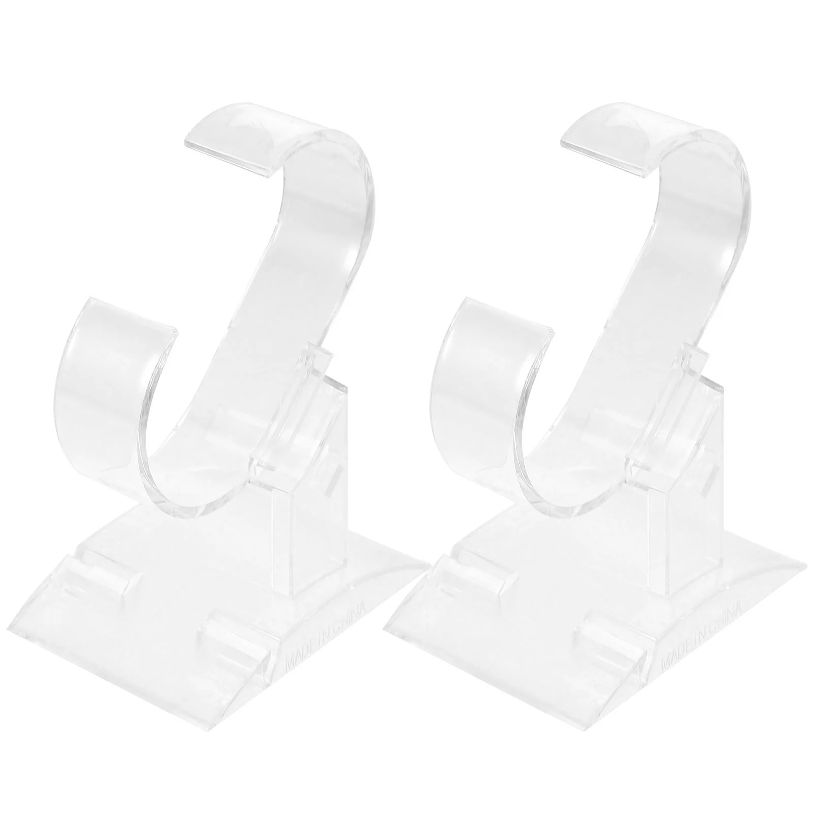 2 Pcs Transparent Watch Holder Acrylic Showcase Jewelry Display Rack Man Stand Props