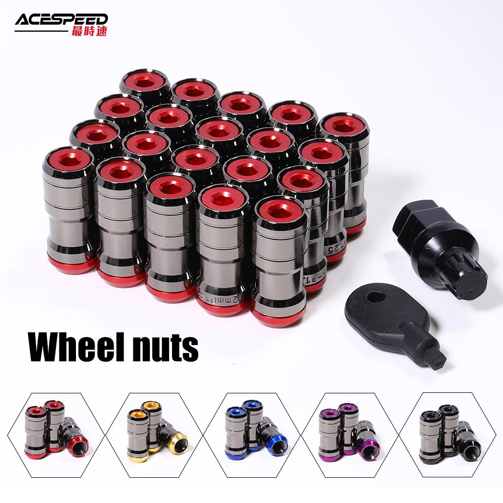 Concealed Heptagon Formula Steel Wheels Lock Lug Nuts Acorn Rim Close M12X1.5/M12x1.25 20PCS