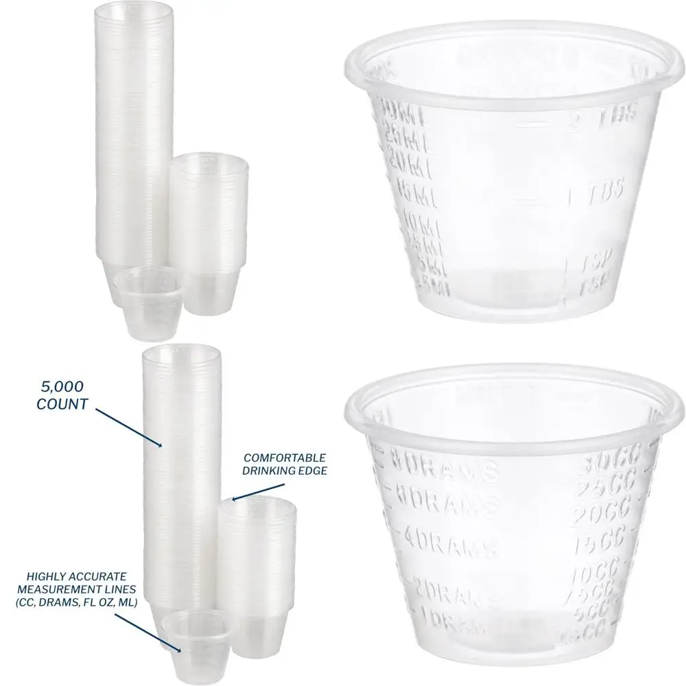 

Disposable 1 oz Plastic Mixing Cups, 30 ml Measuring Cups, 5000 Count, Small Cups for Resin and Epoxy Crafts