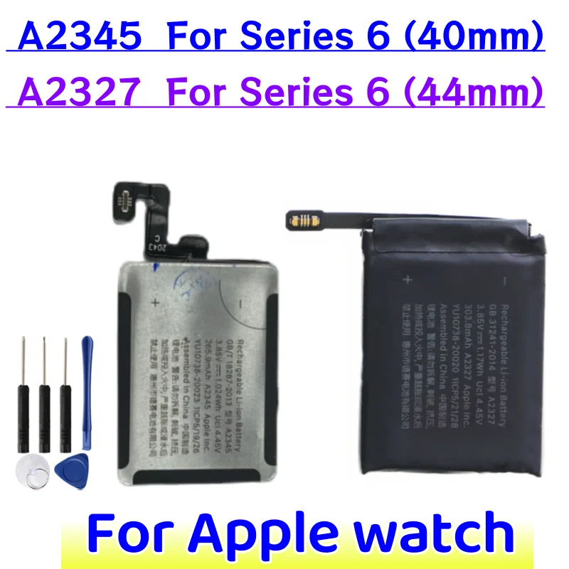 A2345 A2327 Replacement Battery For A2345 For Series 6 40mm A2327 For Series 6 44mm Smart Watch Battery + Free Tools