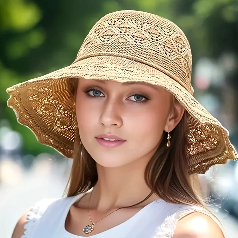 Korean Style Summer Straw Sun Protection Beach Hat