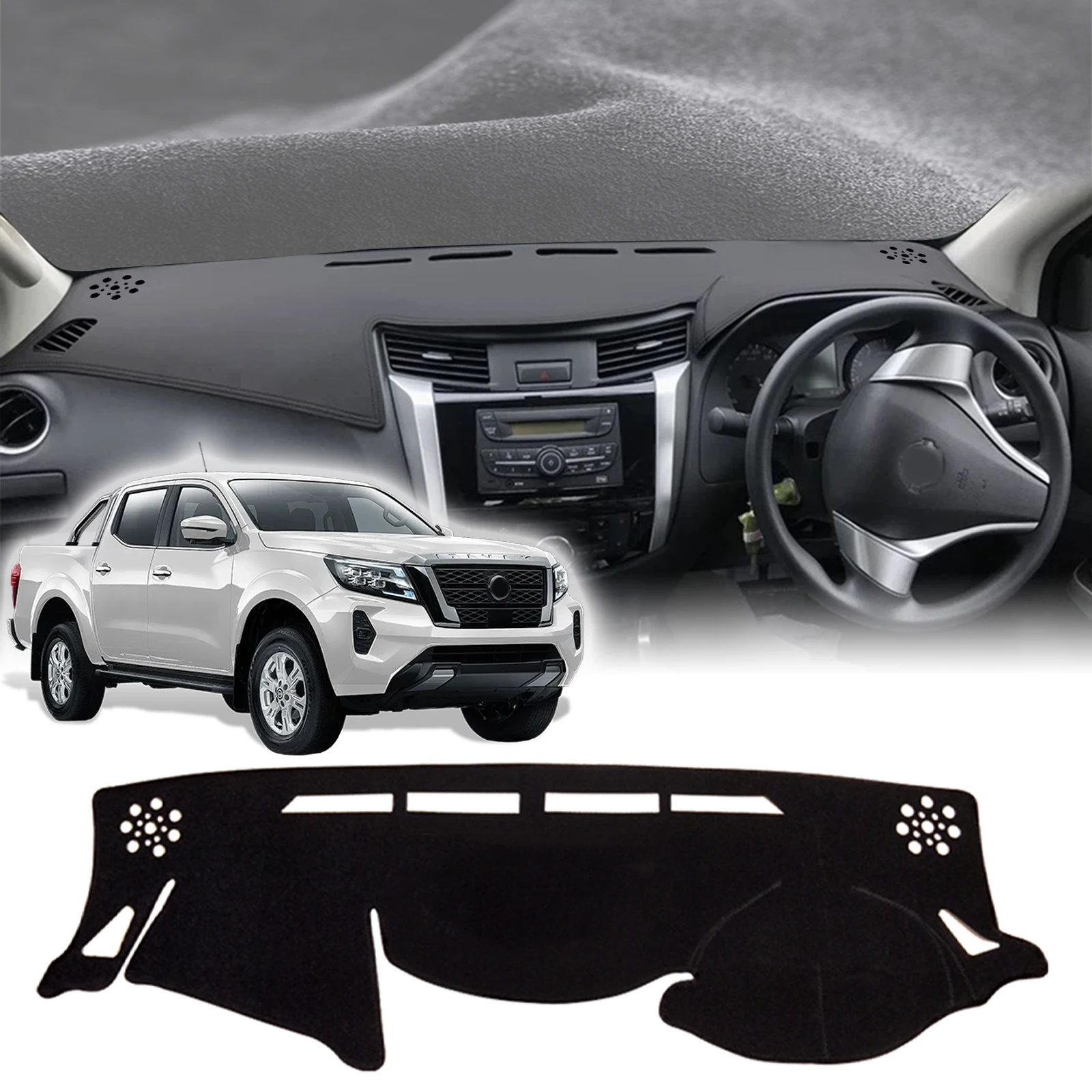 

for Nissan NP300 Navara D23 2013-2024 Renault Alaskan Dashmat DashMat Sunshade Dashboard Cover Pad Protective Carpet Accessories
