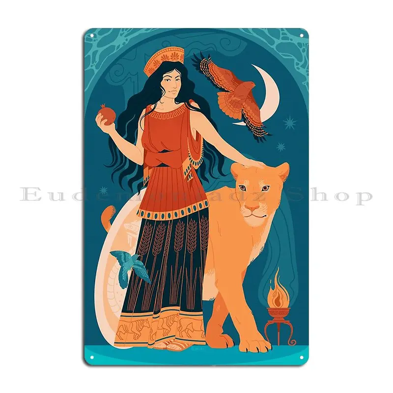 Pelagasian Hera Metal Sign Pub Wall Cave Designing Character Bar Cave Tin Sign Poster