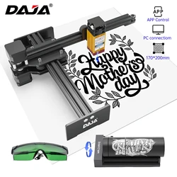 DAJA D2 piccola macchina per incisione Laser, logo personalizzato in plastica di legno in acciaio inossidabile, marcatura Laser automatica in pelle di vetro fai da te