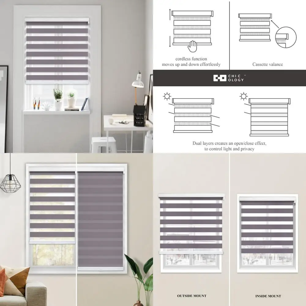 Tende per finestre Zebra senza fili - Tonalità moderne per finestre con privacy e stile duraturo