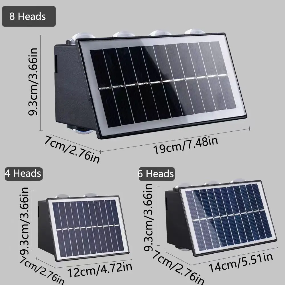 

IP65 Waterproof Solar Wall Lamp Warm/White/RGB Lights Energy Saving 4/6/8 LED Solar Light Decorative Up and Down