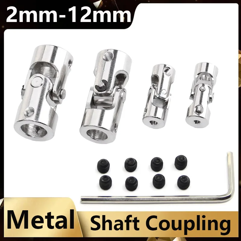 Metal Cardan Universal  Joint Couplings 2/2.3/3/3.17/4/5/6/8/10/12mm Boat Car Shaft Coupler Motor Connector