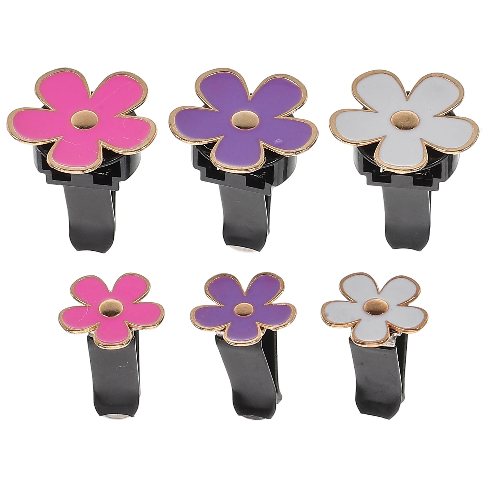 

6Pcs Floral Car Vent Clips Metal Alloy Air Freshener Decor for Women Cute Daisy Design Car Interior Accessories Scent Clip
