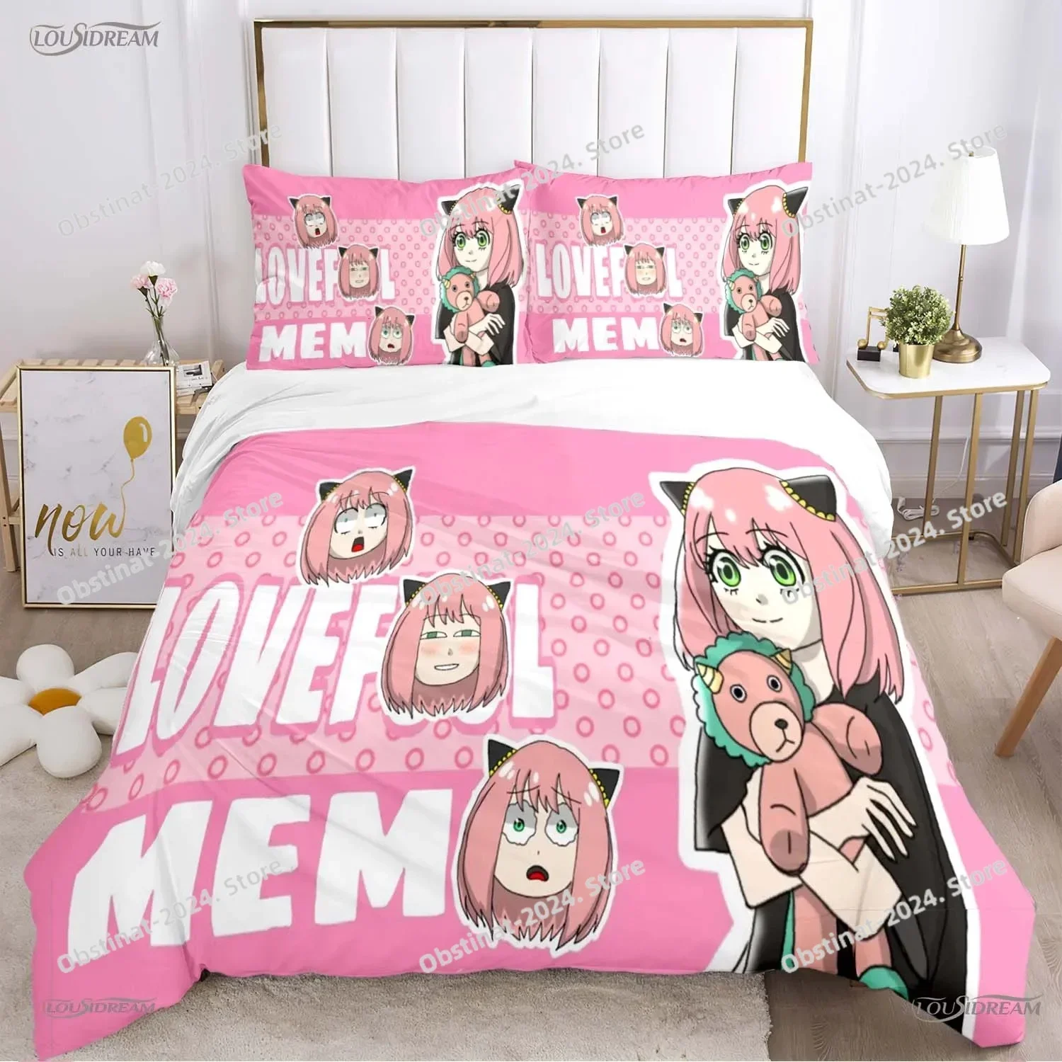 

Cute spy x family Cartoon Anime Duvet Cover Funny Kawaii Bedding sets Soft Quilt Cover and Pillowcases SingleDoubleQueenKing