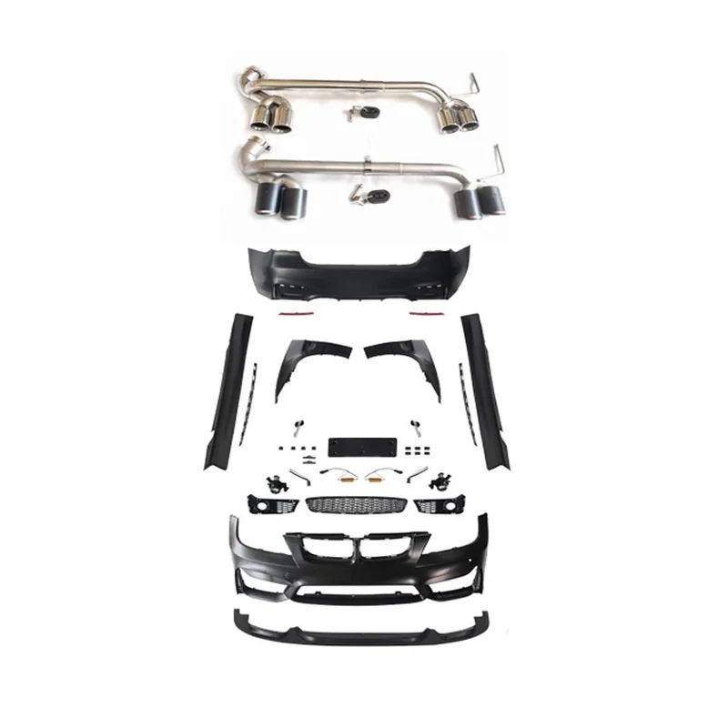 High Quality M3 M4 Style Body Kit Fit 3 Series E90 E92 E93 2005-2012 Front Rear Bumper Side Skirt Fender Exhaust Pipe Full Exter