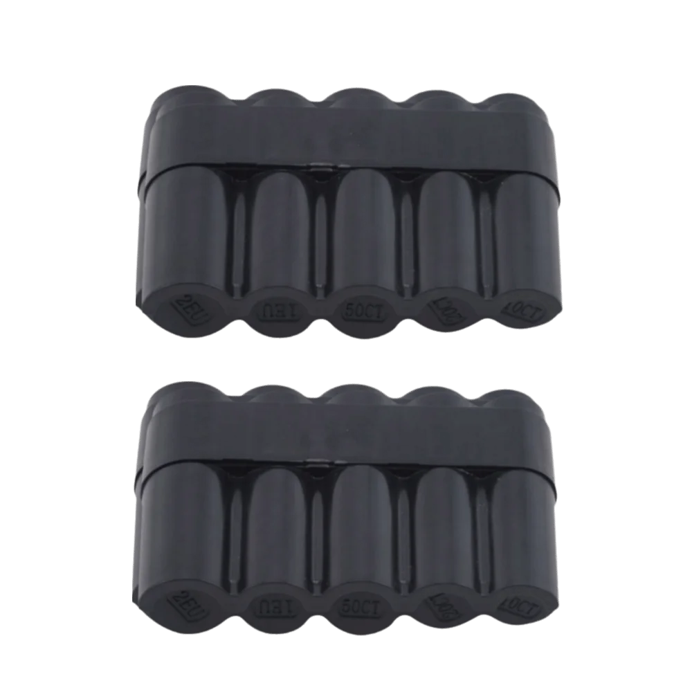 2pcs Plastic Coin Storage Box Compact Black Coin Holder Organizer 13 x 8.2cm Spring Assisted Coin Collection Case Home Office