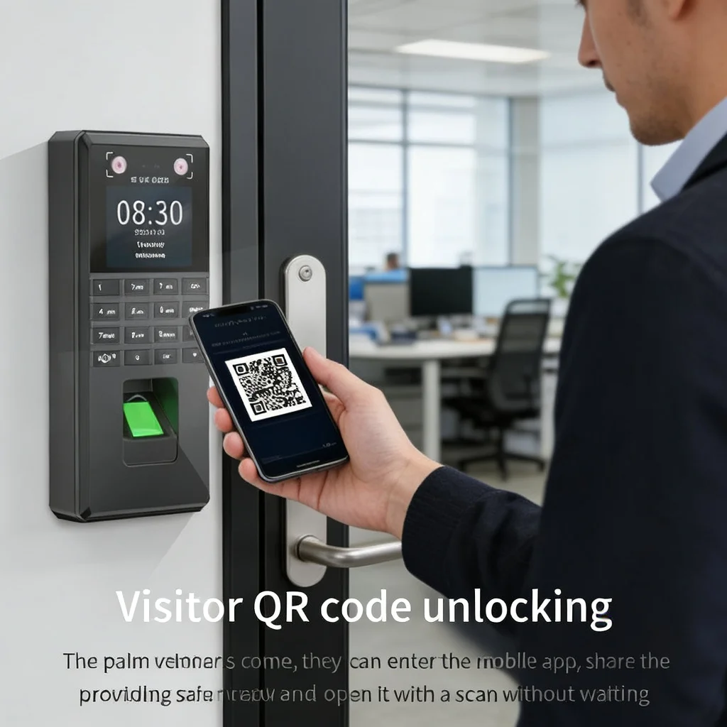 Palm Vein Face Fingerprint Recognition Attendance Machine Mobile APP QR Code Check-In Password Time Clock Access Control System
