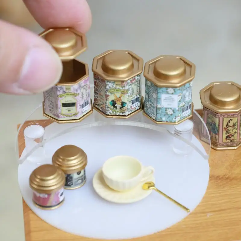 Doll House Coffee Can Tea Can Model Simulation Item Ornament Model Miniature Mini Toys Doll House Furniture Accessories