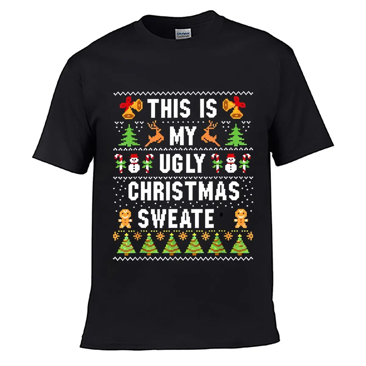 This Ugly Christmas Jumper Pattern Solid Washed Vintage Tee Distressed Loose