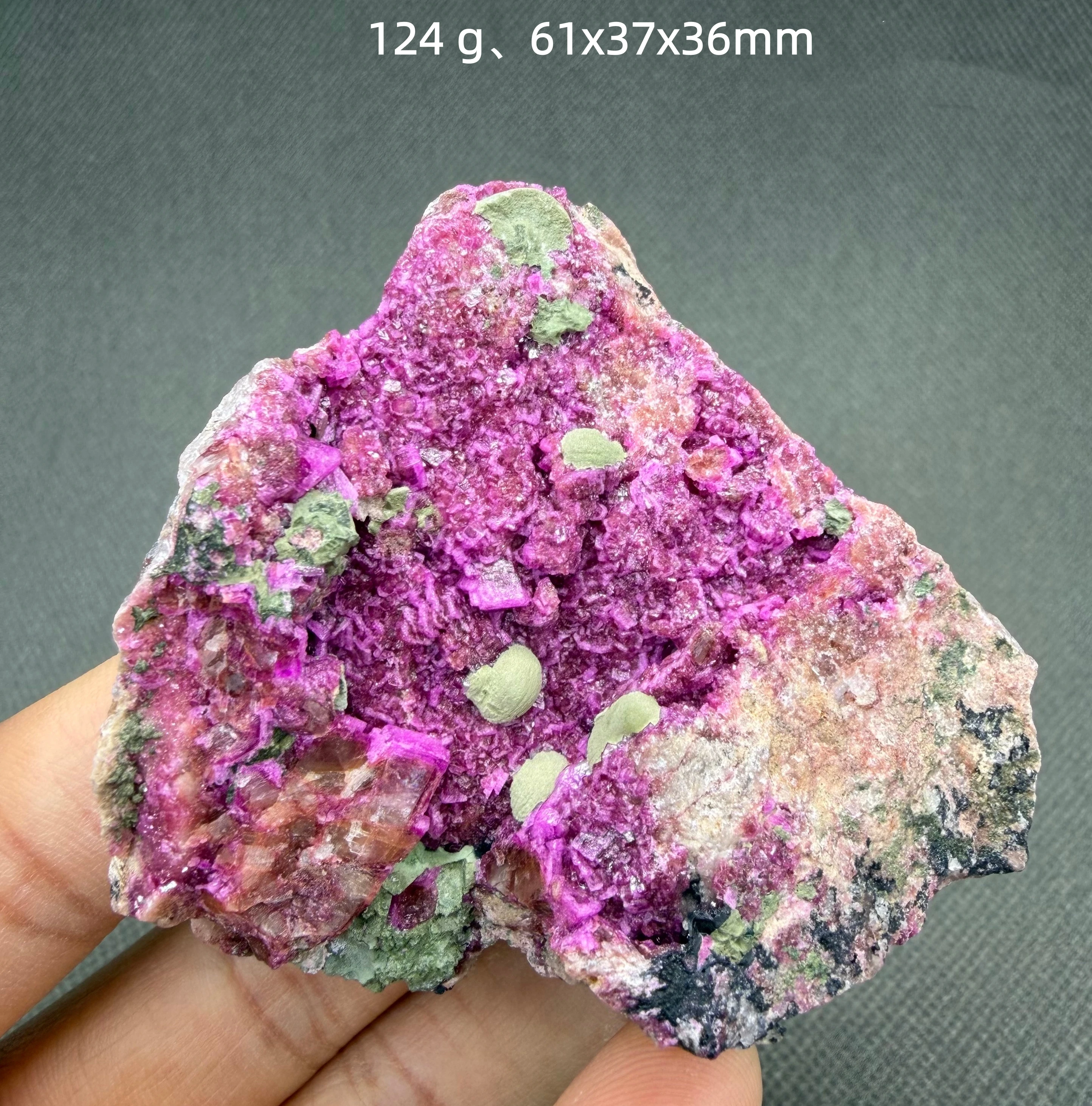 Cobaltocalcite with Malachite association Pink Green Crystal Cluster Mineral Specimen Rare